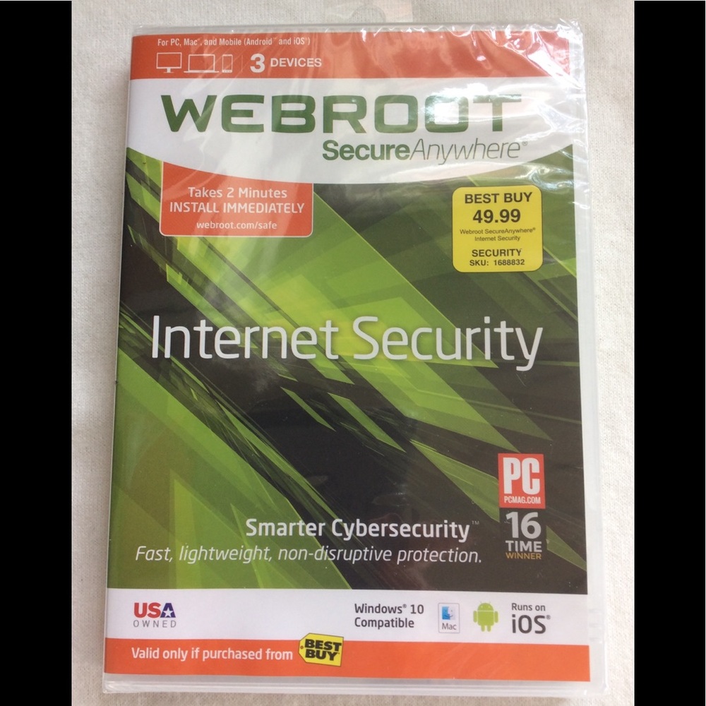 NWT Webroot secure anywhere internet security